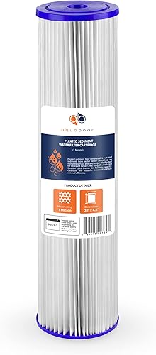 Miniatura 8 de Aquaboon Cartucho de repuesto de filtro de agua de sedimento plisado de 1 micrón, 20 x 4.5 pulgadas, filtración de sedimentos para toda la casa,