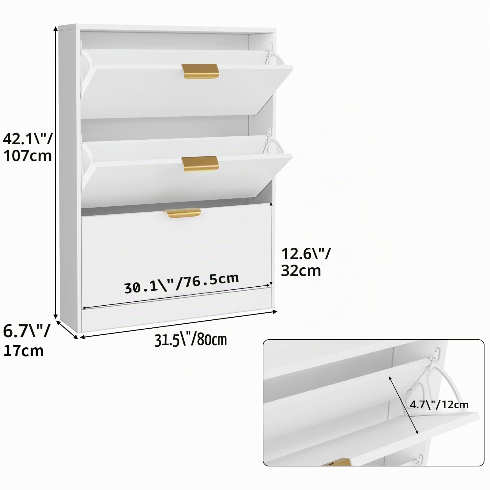 VOWNER Scarpiera Slim, 17cm Portascarpe Salvaspazio, Bianco