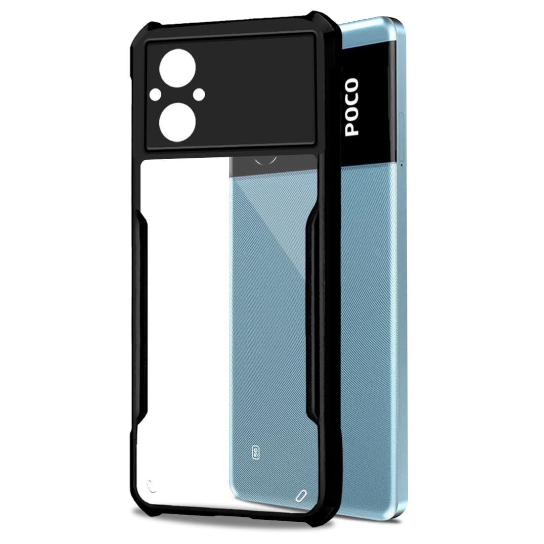 Fashionury TPU+Plastic Shockproof Crystal Clear Poco M4 5G Back Cover Case | 360 Degree Protection | Protective Design | Transparent Back Cover Case for Poco M4 5G - (Black) Bumper (B0BH288WJZ) Amazon Price History, Amazon Price Tracker