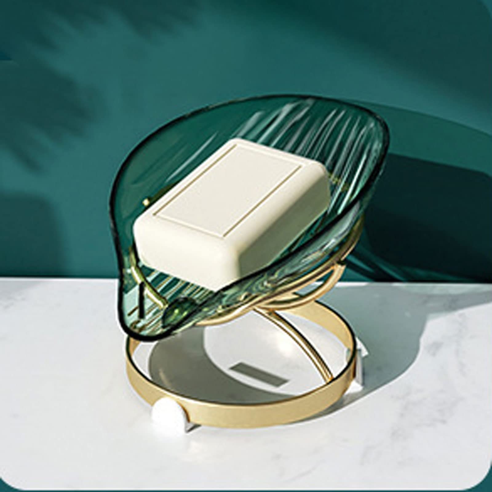 Jabonera con Base Engrosada Mejorada, Bandeja de jabón con Forma de Hoja, Creativa y Decorativa, de plástico, para Ducha, baño y Cocina