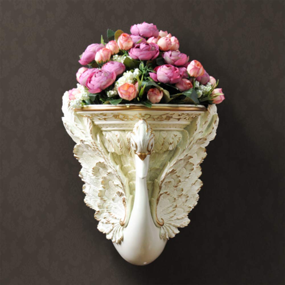 Pot de fleurs cygne mural 25x28 cm suspendu pour plante et bonsaï