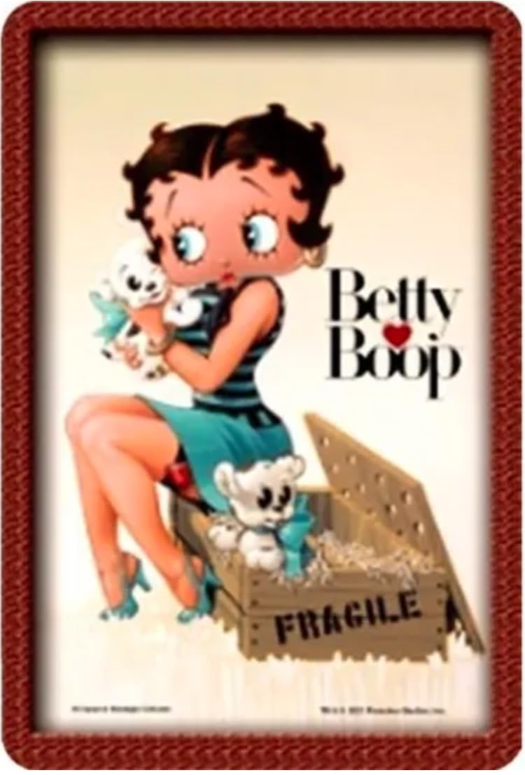 I&S/Les collections rétro Tłoczona metalowa tabliczka 30x20 cm Betty Boop Betty Boop PUPPY Oficjalnie licencjonowany i/lub ekskluzywny projekt