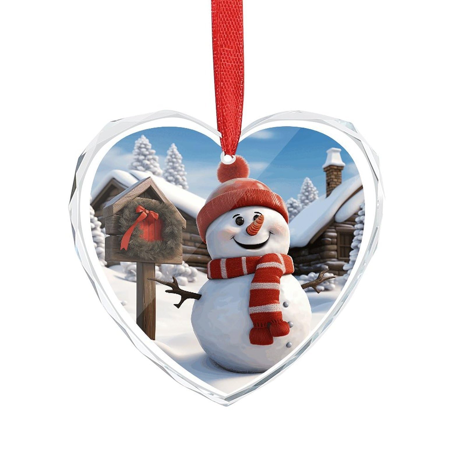 Wsoihfec Style Sign Snowman Engagement Gifts For Couples, Glass Ornaments Just Married Bridal Shower Decor, Heart Keepsake Decor For Bride & Groom