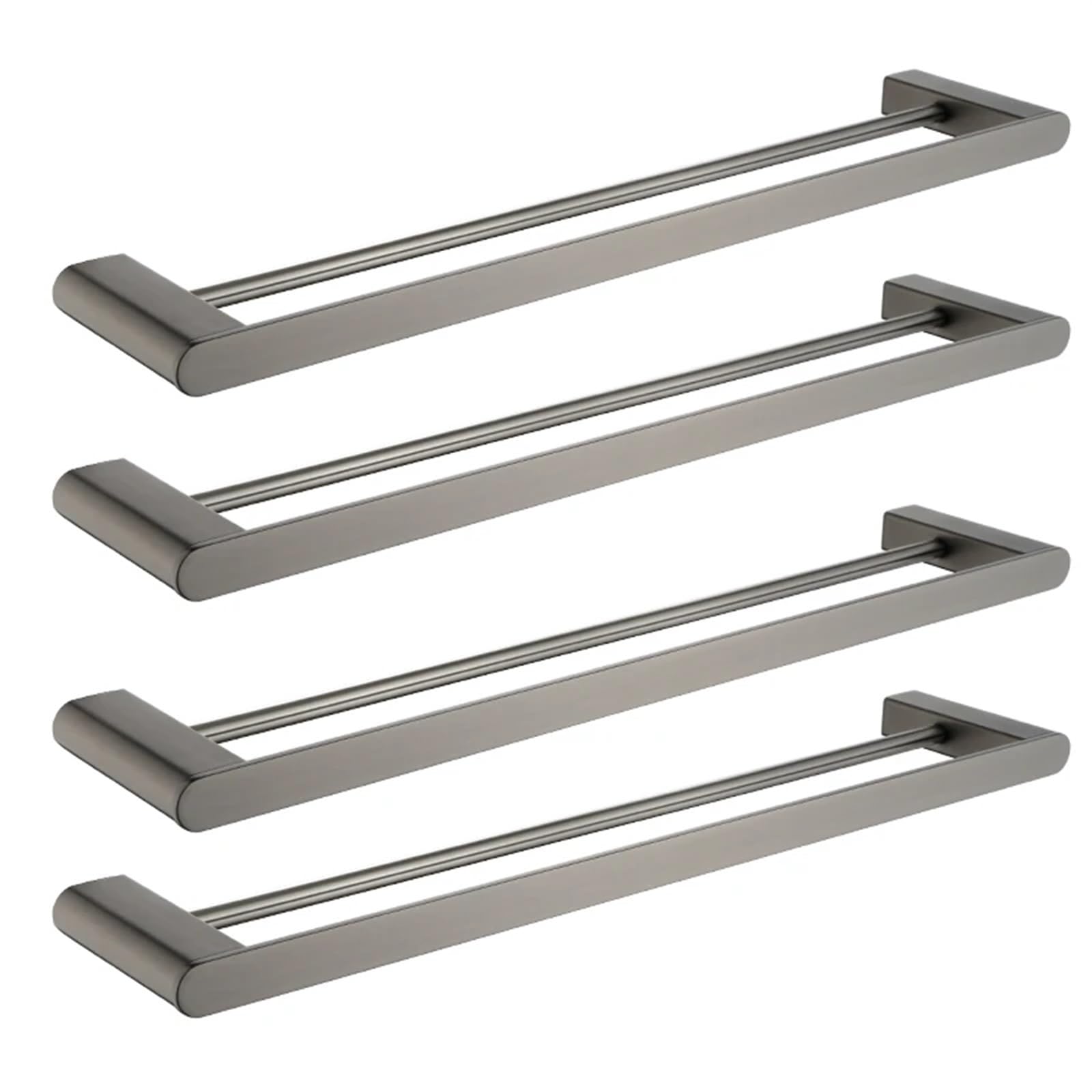 VAYEODEYU Stainless Steel Towel Bar 60cm Wall-Mounted Double Rod 1/2/4 PCS For Bathroom Kitchen(4 PCS)