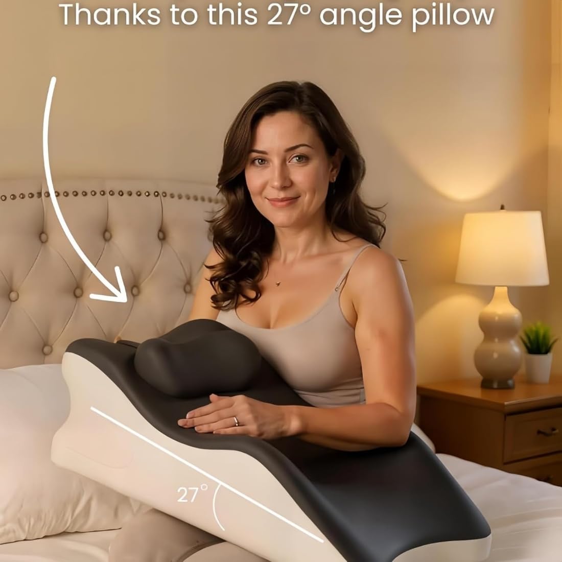 NOLEVA Sex Kissen - 60cm Noleva Komfortkissen, 27 Grad Sex Kissen, Ergonomisch aus Memory Schaum Keilkissen für Ohne Krämpfe In Beinen Oder Rücken,Schmerzfreie Intimität Heute (Hellgrau)