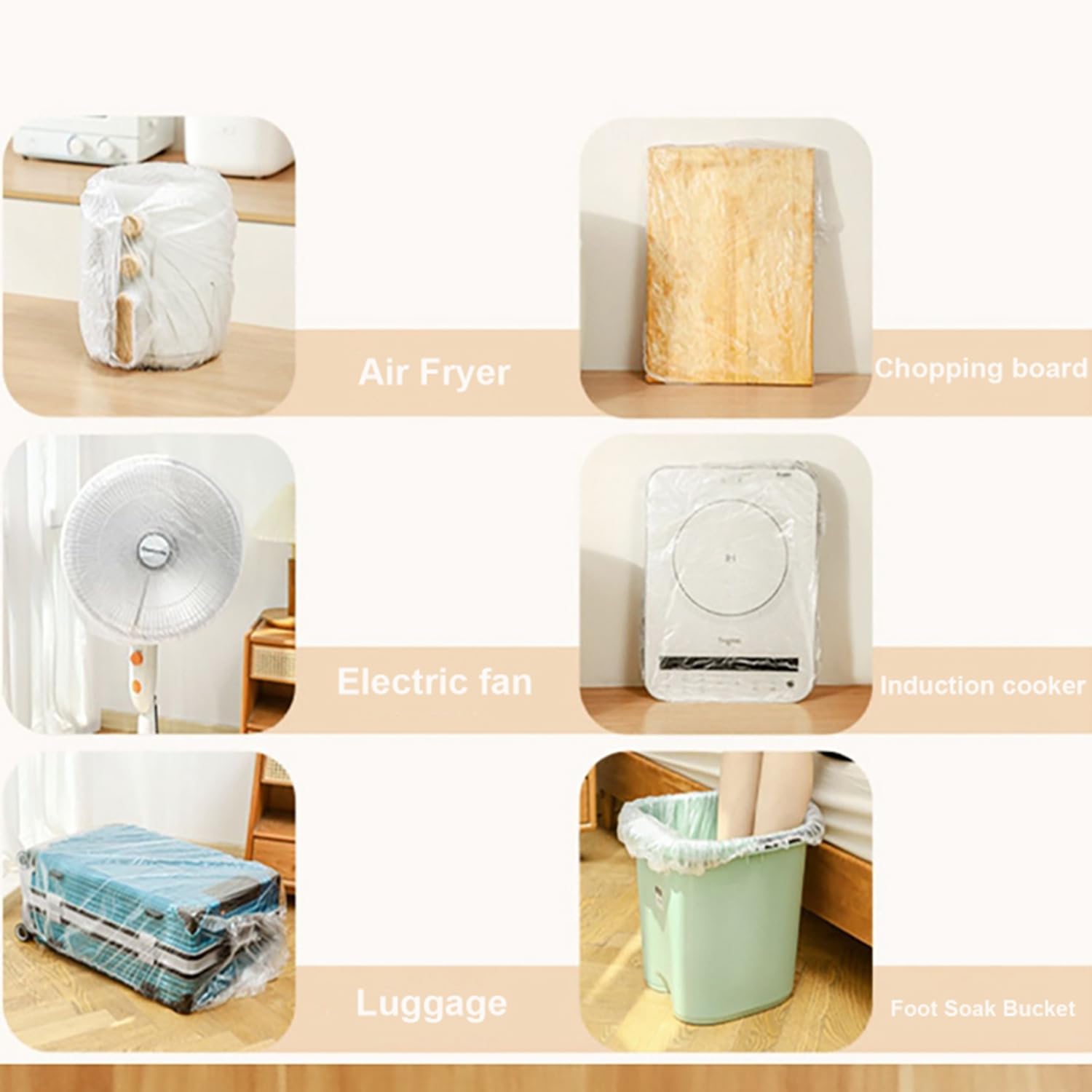20 Stück Verdickte Staubschutzhüllen Transparente Küchengeräte Haushaltsgeräte Abdeckung Elastisch Staubdichte Abdeckung Wiederverwendbar Für Mikrowellen Toaster Ofen (60 * 70CM)