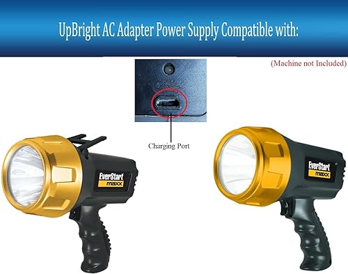 Miniatura 2 de UpBright Adaptador micro USB de 5 V CACC compatible con EverStart Maxx SL5W09E tipo 2 SL3HE SL5HE 900 1000 1200 lúmenes linterna recargable de litio