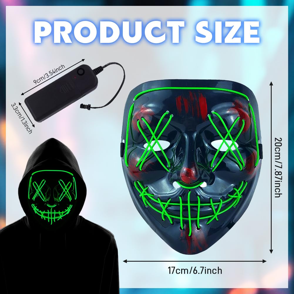 Halloween Masks, Horror Smiles LED Mask, Anonymous Neon Mask - Image 2