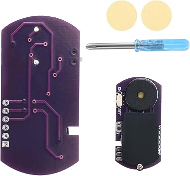 Cricket Noise Maker Prank, Annoying Beeping PCB Device with 16 Sounds Semi-Circular Concealed Chirp Noise Stuff Kit Hidden Chirping Gag Gift Toy for Adults Office Home School Car Parties Purple