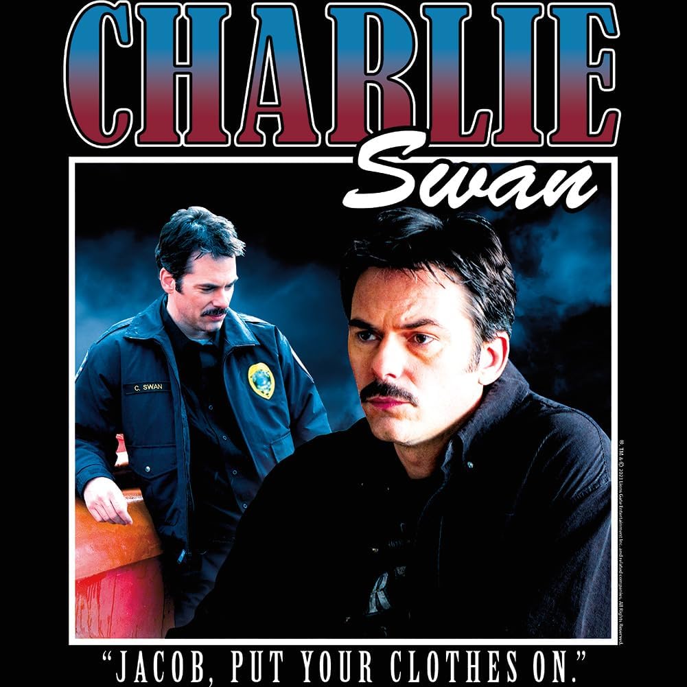American Classics Twilight Charlie Swan Put Your Clothes On T Shirt Black image 2