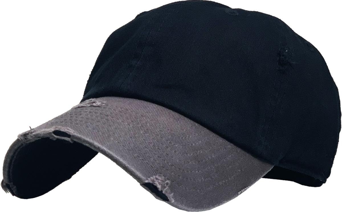 KBETHOS Vintage Washed Distressed Cotton Dad Hat Baseball Cap Adjustable Polo Trucker Unisex Style Headwear