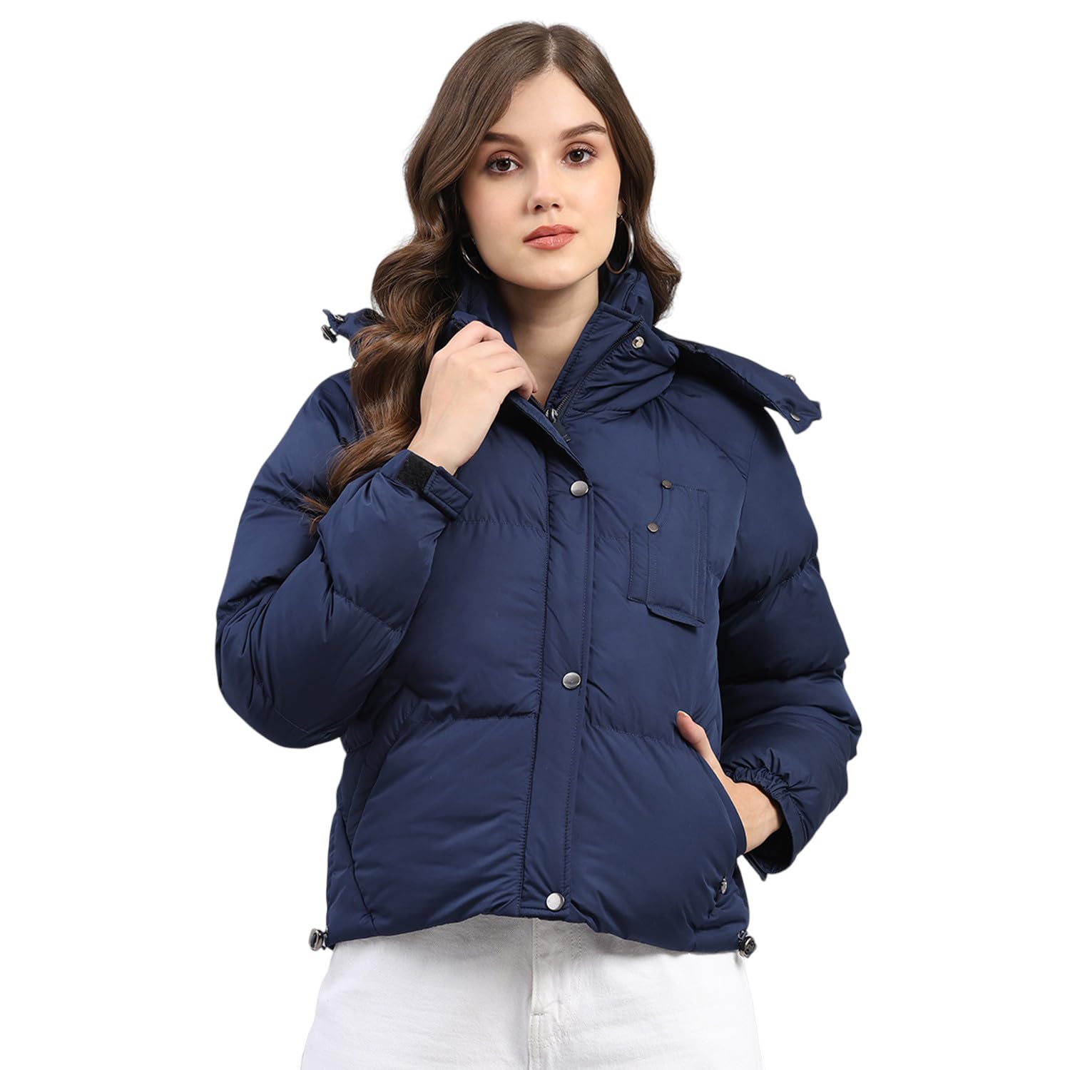monte carlo Womens Baggy Fit Solid Hooded Zipper Full Sleeve Winter Jacket Women Winter Jacket | Stylish Zipper Jacket | Casual Winter Wear For Women's (Pack Of 1)-picture-27