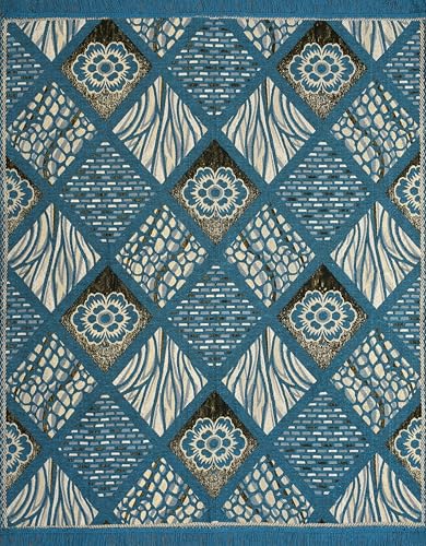Image of Premium Cotton Carpet 4x6 feet | Soft Velvet Rug for Living Room, Hall & Bedroom | Floor Carpet for Home /Dari & Kalin | Rectangular Rugs &Carpet (Aqua)