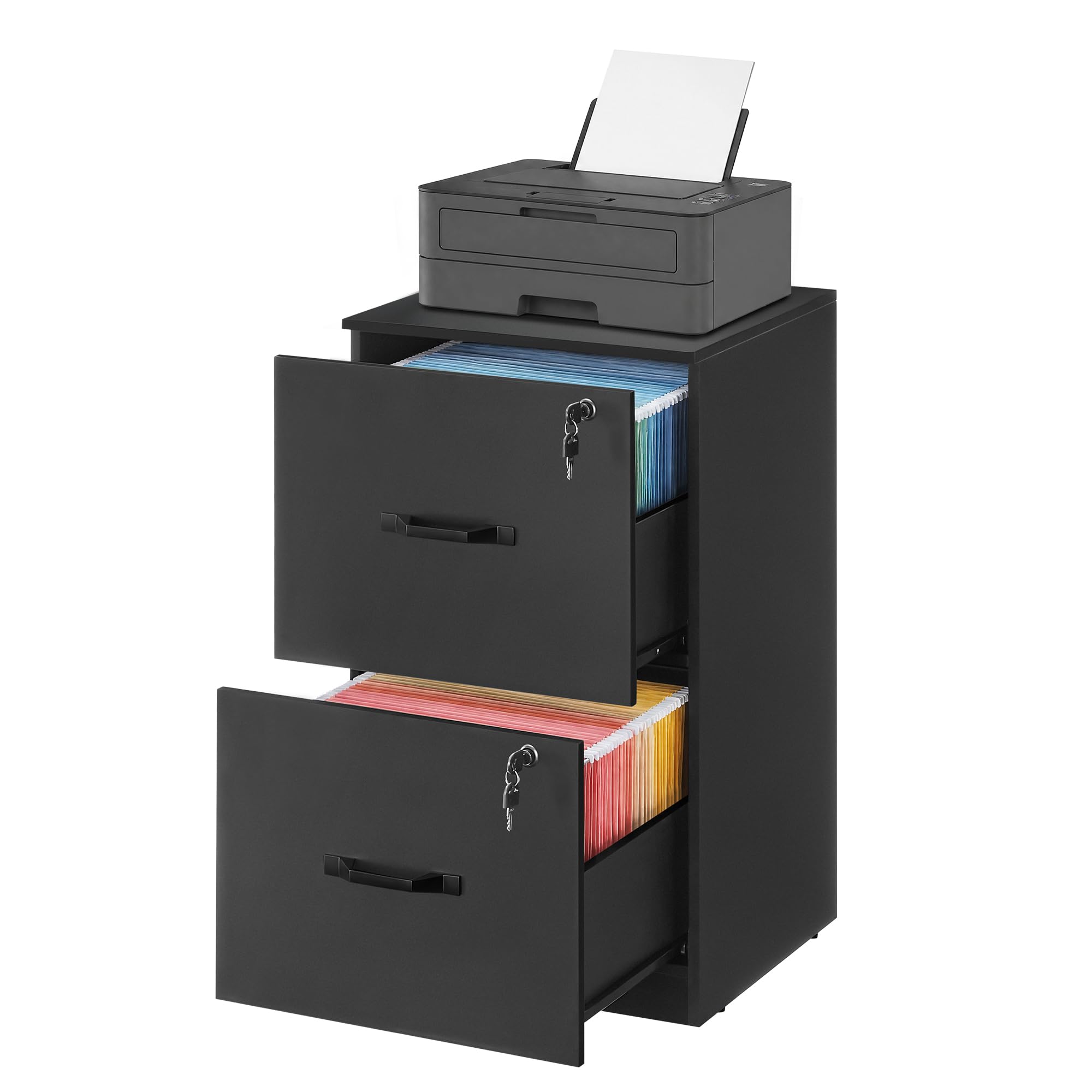 VASAGLE 2 Drawer File Cabinet with Locks, for A4, Letter Sized Documents