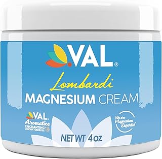VAL Lombardi Nighttime Magnesium Zechstein Cream | Fast-Absorbing Hydrating Lotion for Legs, Feet & Chest | 4oz | Jojoba & Tuberose | USA Made