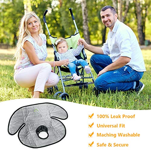 Piddle Pad Car Seat Protector, BicycleStore Waterproof Liner Potty Training Pads Machine Washable Toddlers Car Seat Baby Infants Saver Cover Mat for Child Stroller, Dinner Chair (Grey)