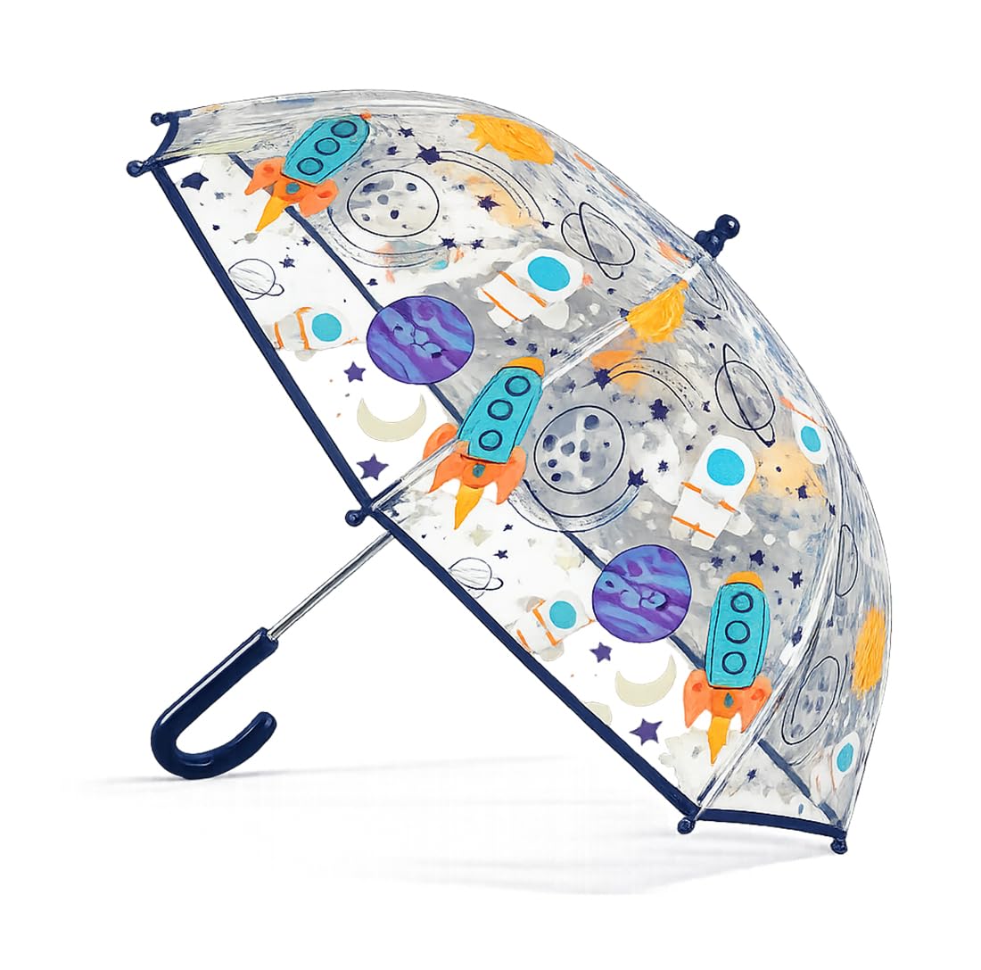 Clear Cute Print Kids Umbrella with Anti Pinch Runner-image-22