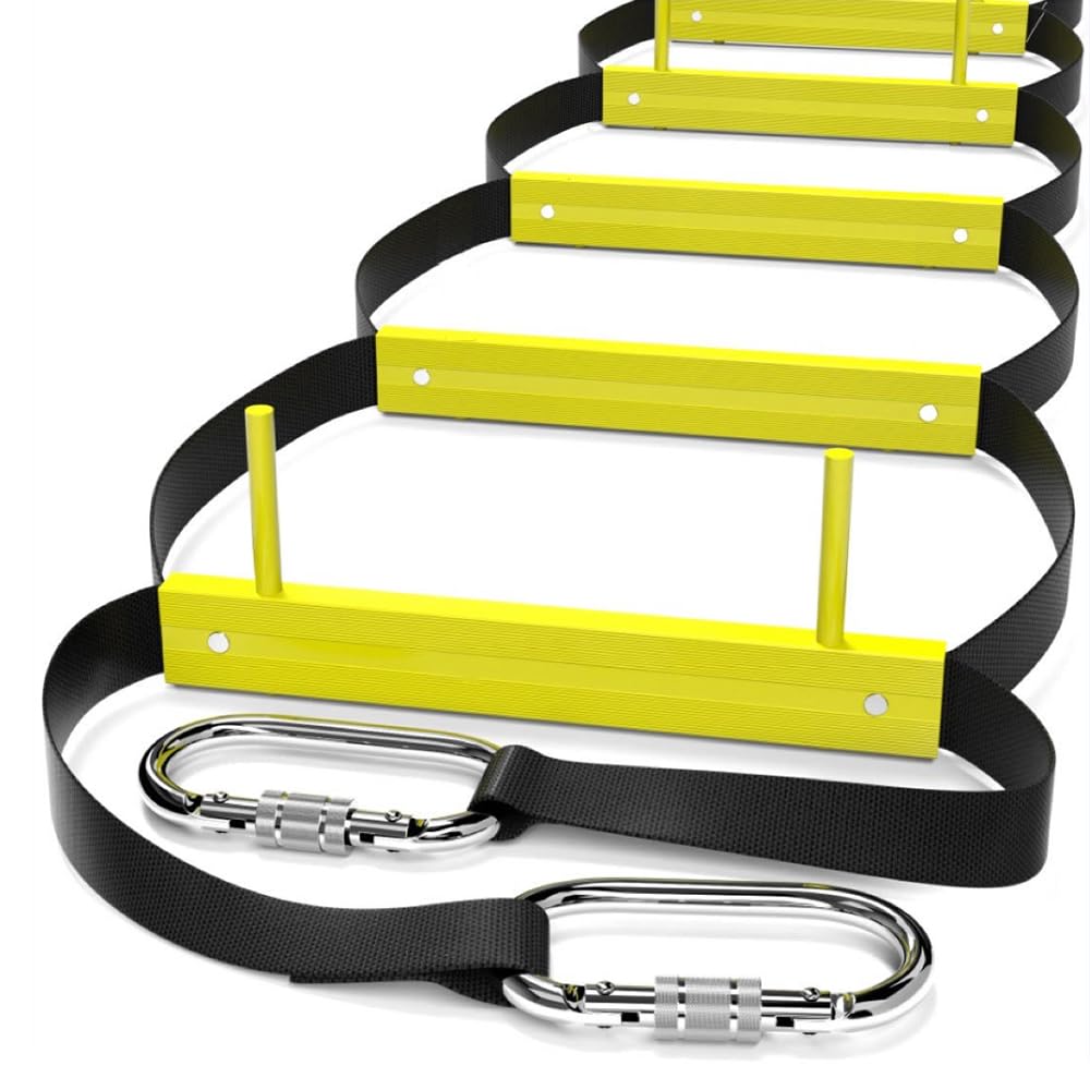 Fire Ladder 2 story with Stabilisers, Rope Ladder, Fire Ladder for Homes 2 Floors, Portable