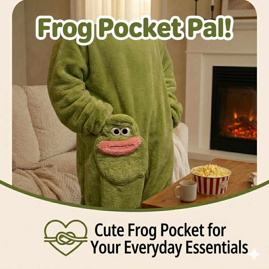 Pijama con capucha de monstruo verde divertido para adolescentes y adultos, unisex, forro polar de felpa ultrasuave, ropa de descanso de una pieza, ropa de descanso tonta de boca grande para el