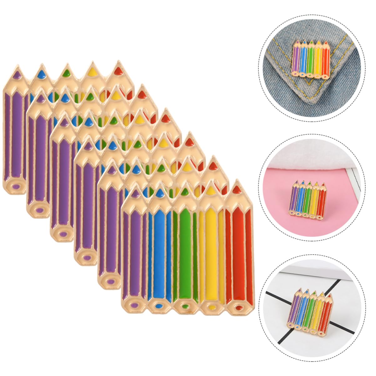 FOMIYES Brosche Teiliges Buntem Bleistift Design Cartoon Anstecker Legiertem Material Kleidungsaccessoire Für Stilvolle Outfits