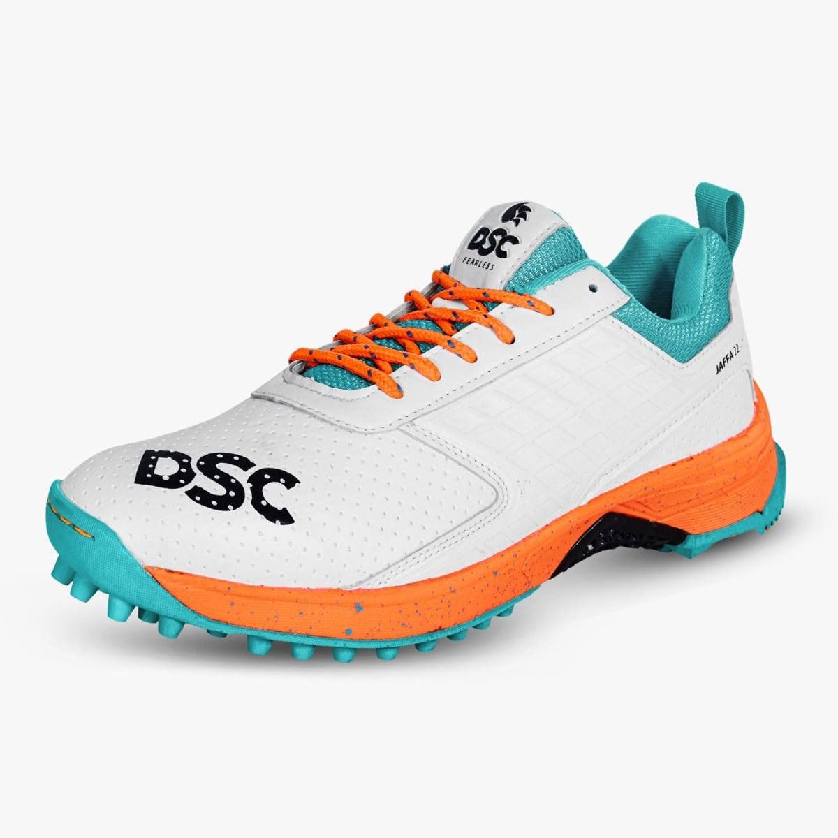 DSC Jaffa 22 Cricket Shoes for Men and Boys UK-6 EU-40 White-Orange