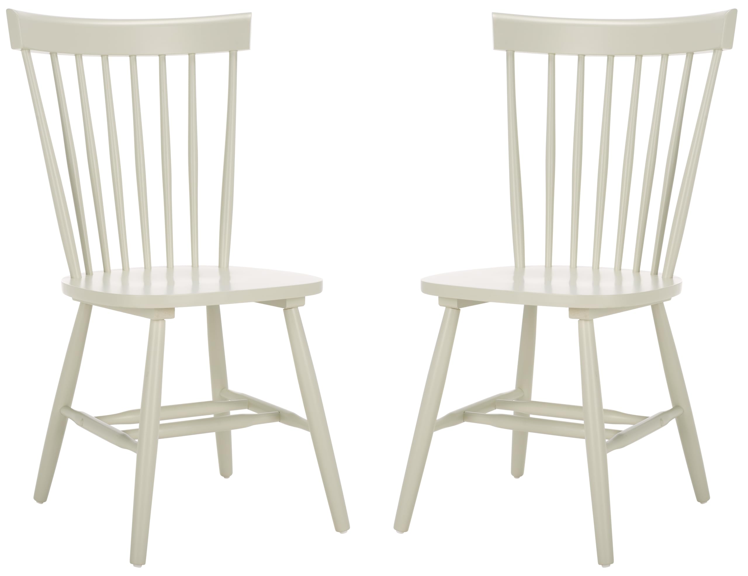 SAFAVIEH Home Collection Parker Farmhouse Off-White Windsor Spindle Solid Wood Dining Chair Set of 2