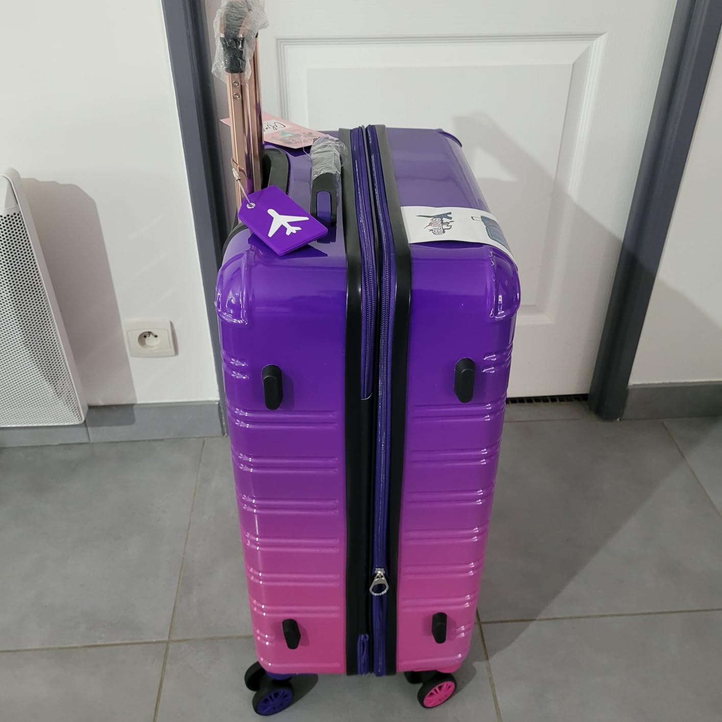 Valigie CABINA In Policarbonato Sfumatura VIOLA - Set Con Beauty Case E Lucchetto TSA | Leggere E Resistenti - Foto 7