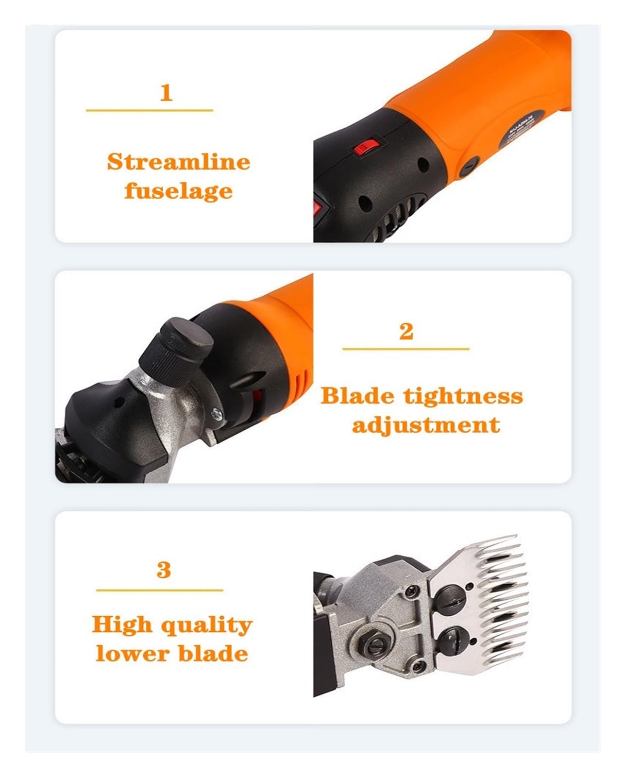 Elektryczne nożyce do strzyżenia owiec, 6 prędkości maszynki do strzyżenia owiec, kóz, alpak, nożyczki do wełny, maszyna do strzyżenia zwierząt, 13 zębów, 1200 W Wielokrotnego użytku