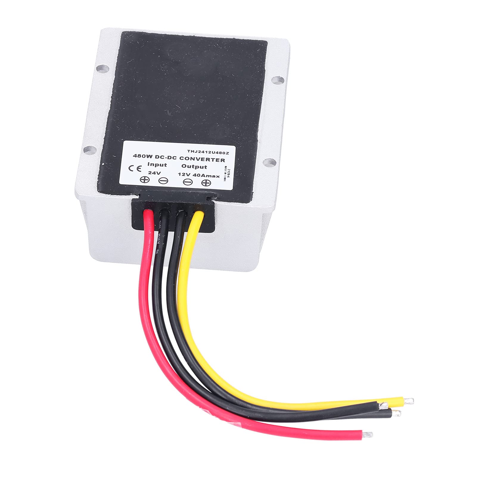 Convertidor de 24 V y 12 V de aluminio fundido a presión, regulador de voltaje portátil para motores y navegadores de automóviles