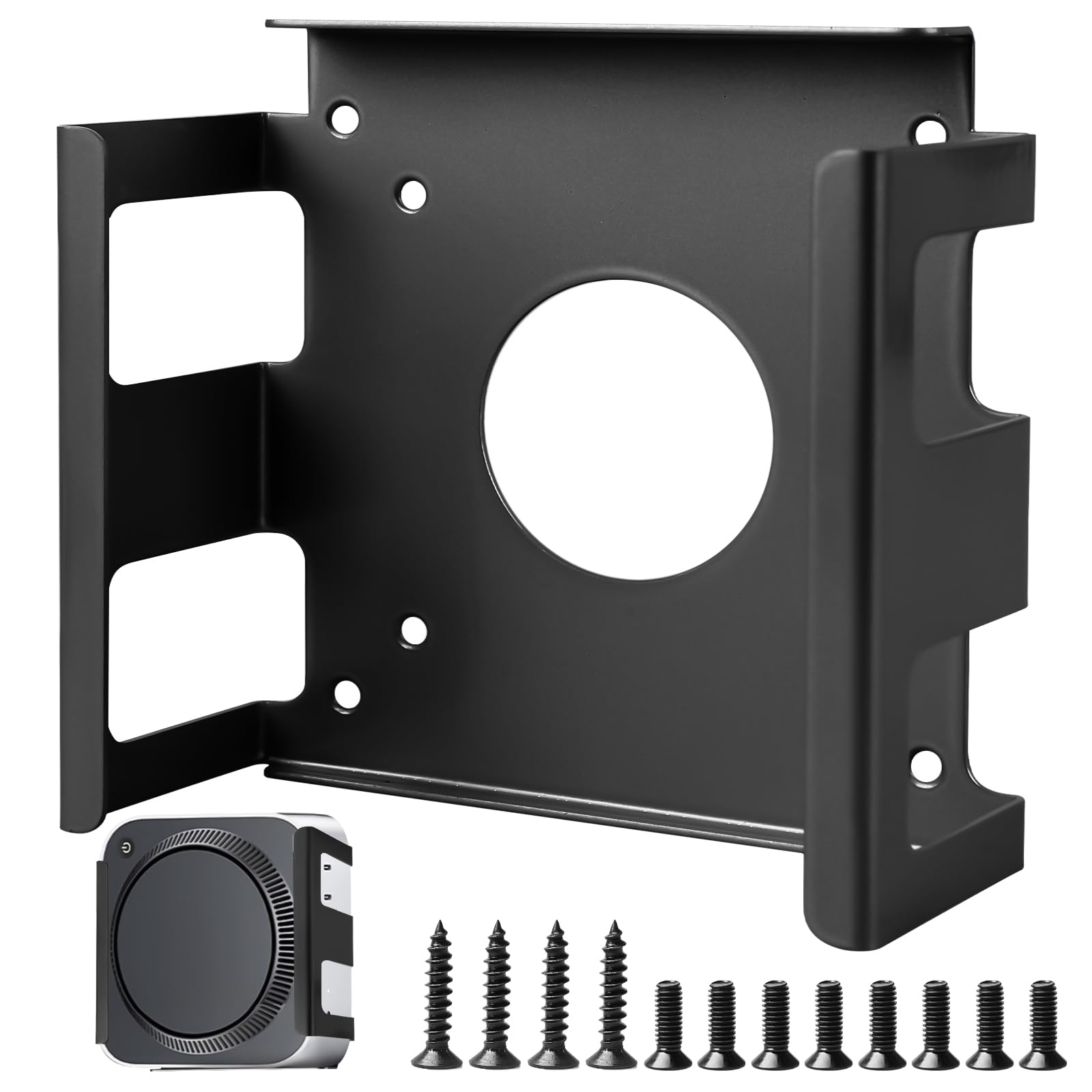 GBKDQQ Uchwyt pod stół Mac mini M4 ze stopu aluminium, 2024 Mac mini M4 Pro, uchwyt ścienny, kompatybilny z uchwytem do monitora VESA lub ścianką gipsową, z ochroną przed zadrapaniami i odprowadzaniem