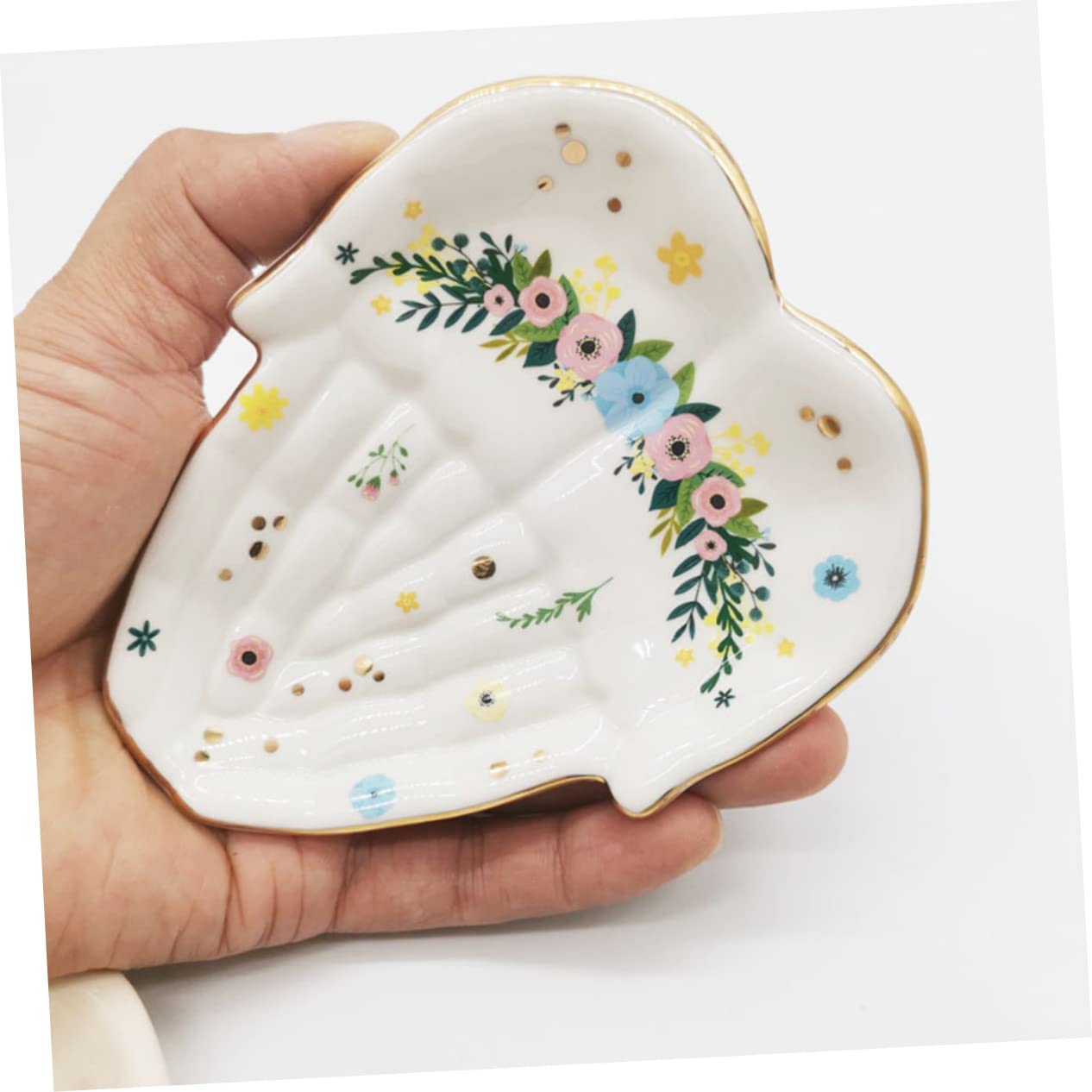 Palmowa taca na biżuterię Kształt dłoni Kolczyk Talerz Mydelniczka Naszyjnik w kształcie serca Taca na ozdoby Ozdoba Stojak/197/191(White)