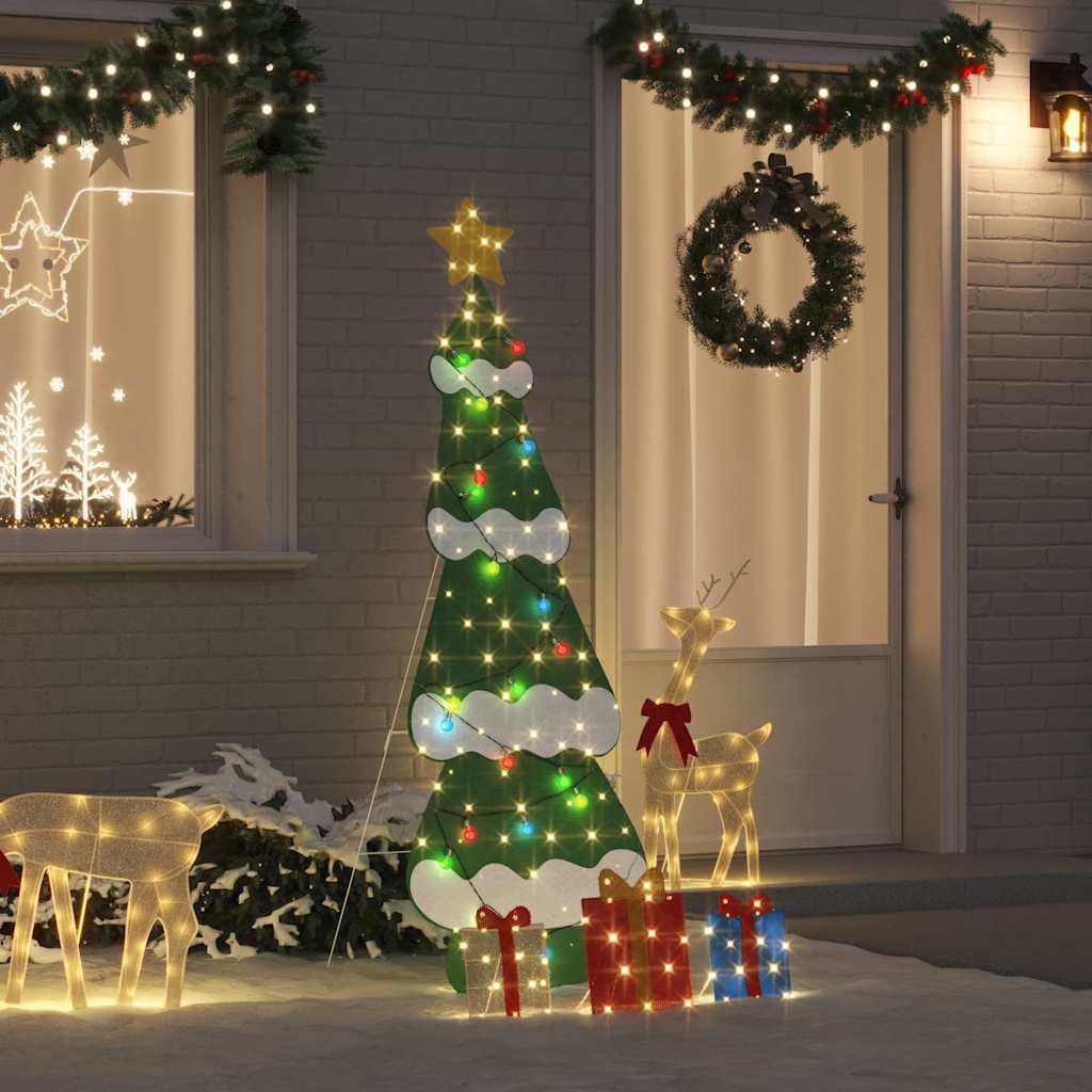 Sapin de Noël Lumineux 2D Blanc Chaud avec 3 boîtes-Cadeaux, 200 LED, USB, Design, intérieur et extérieur, Ambiance Festive pour Salon, terrasse et fenêtre