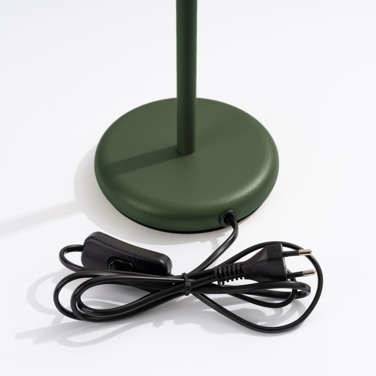 Licht-Erlebnisse Schreibtischlampe Aluminium verstellbar 43 cm hoch Grün für GU10 Modern Kabel Schalter Tischleuchte Leselampe Schreibtisch Büro
