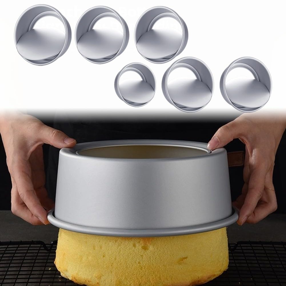 Set di stampi rotondi antiaderenti in lega di alluminio per torte e pasticceria impilabili (30,5 cm)