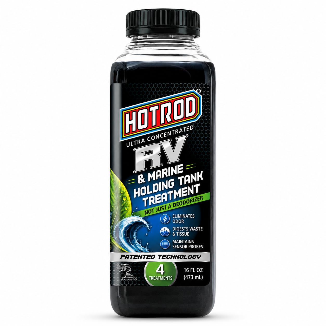 Hotrod RV &amp; Marine Holding Tank Treatment, 16 fl oz, 4 Applications
