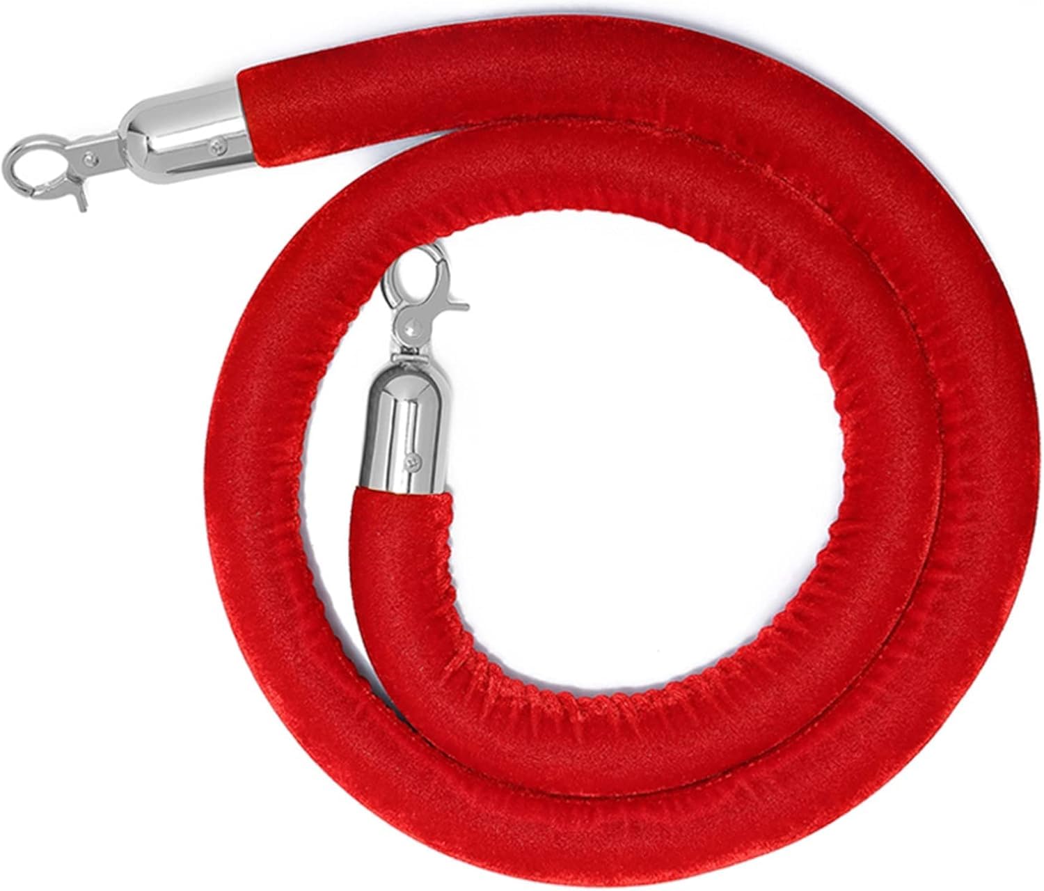 ZBBGTJK HeavyDuty Rope Barrier with Silver ClipsPremium Queue Divider for Crowd Control in Public Spaces Events and Venues