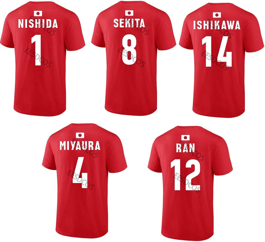 髙橋藍　ユニフォーム　Tシャツ Amazon.co.jp: [EESDCOS] 高橋藍 石川選手 宮浦選手 西田選手