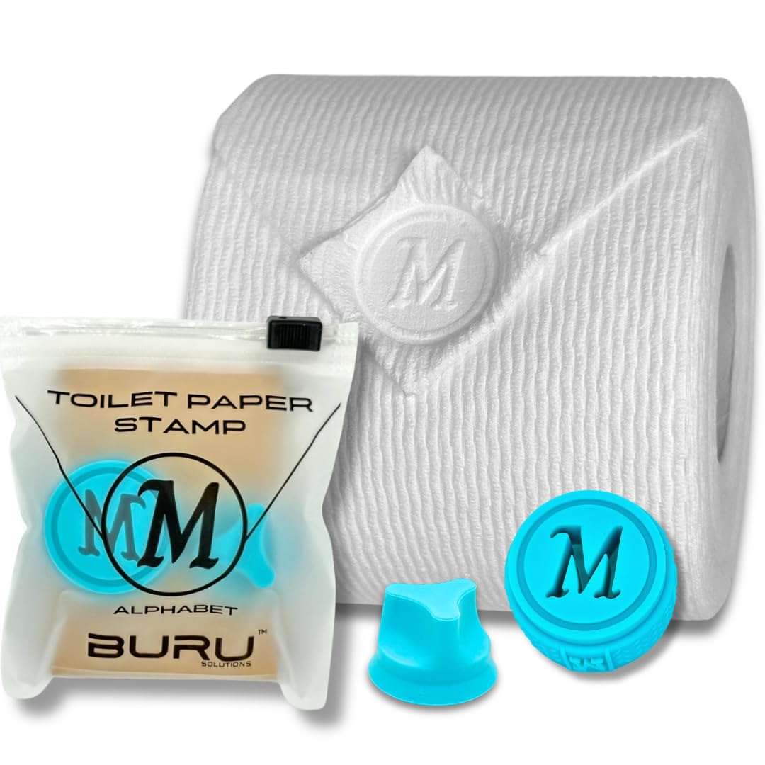 BURU SOLUTIONS Toilet Paper Stamp Alphabet (Letter M) - Add a Unique Personal Touch to Your Bathroom Decor! Enhance Home Decor. Ideal for Housekeeping, Hotels, Rentals, Home Staging Decor