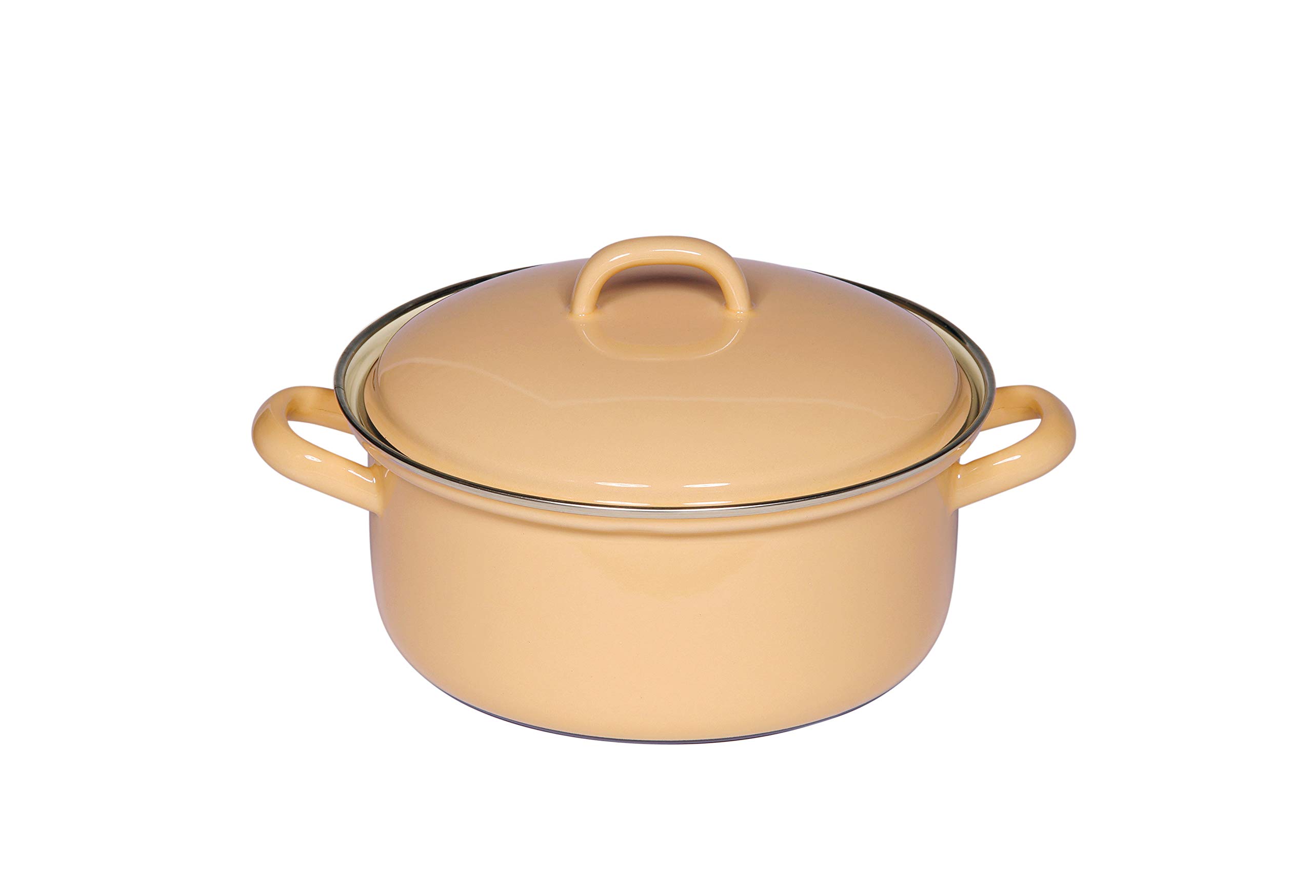 Riess – Cacerola – Olla – Olla con borde cromado – Amarillo – Diámetro 20 cm – 2 l