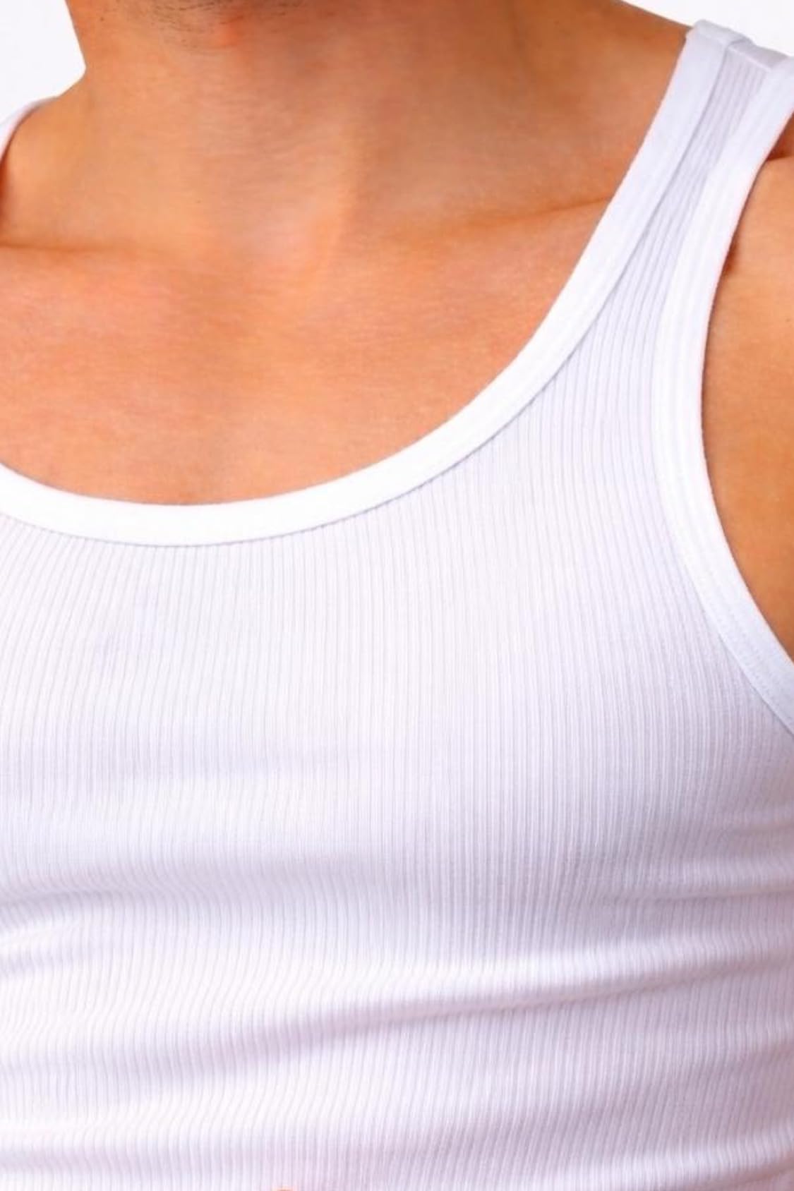 2 | 4 | 6 | 10 pezzi Canottiere da uomo a doppia costa, colore bianco, 100% cotone resistente e adatto all'asciugatrice