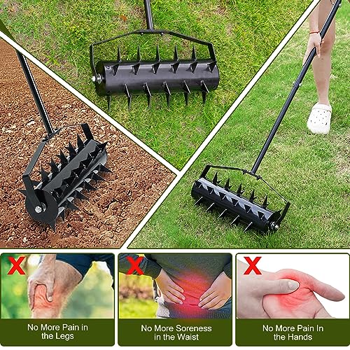 Aireador manual para césped Yeeoy con púas de acero miniatura 5