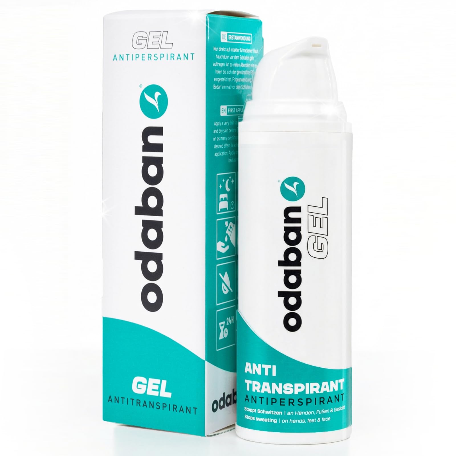 Odaban Gel anti-transpirant 50 ml contre les mains moites, les pieds et la transpiration du visage | Contre les odeurs d'aisselles