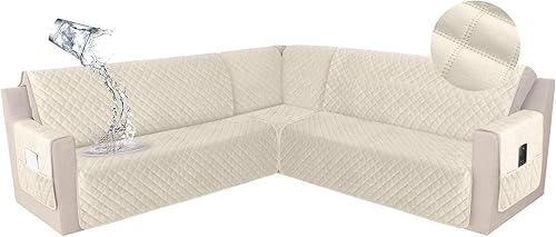 Miniatura 45 de HDCAXKJ Funda impermeable para sofá modular esquinero, de terciopelo en forma de L, para mascotas y perros, suave, resistente, en forma de U, juego