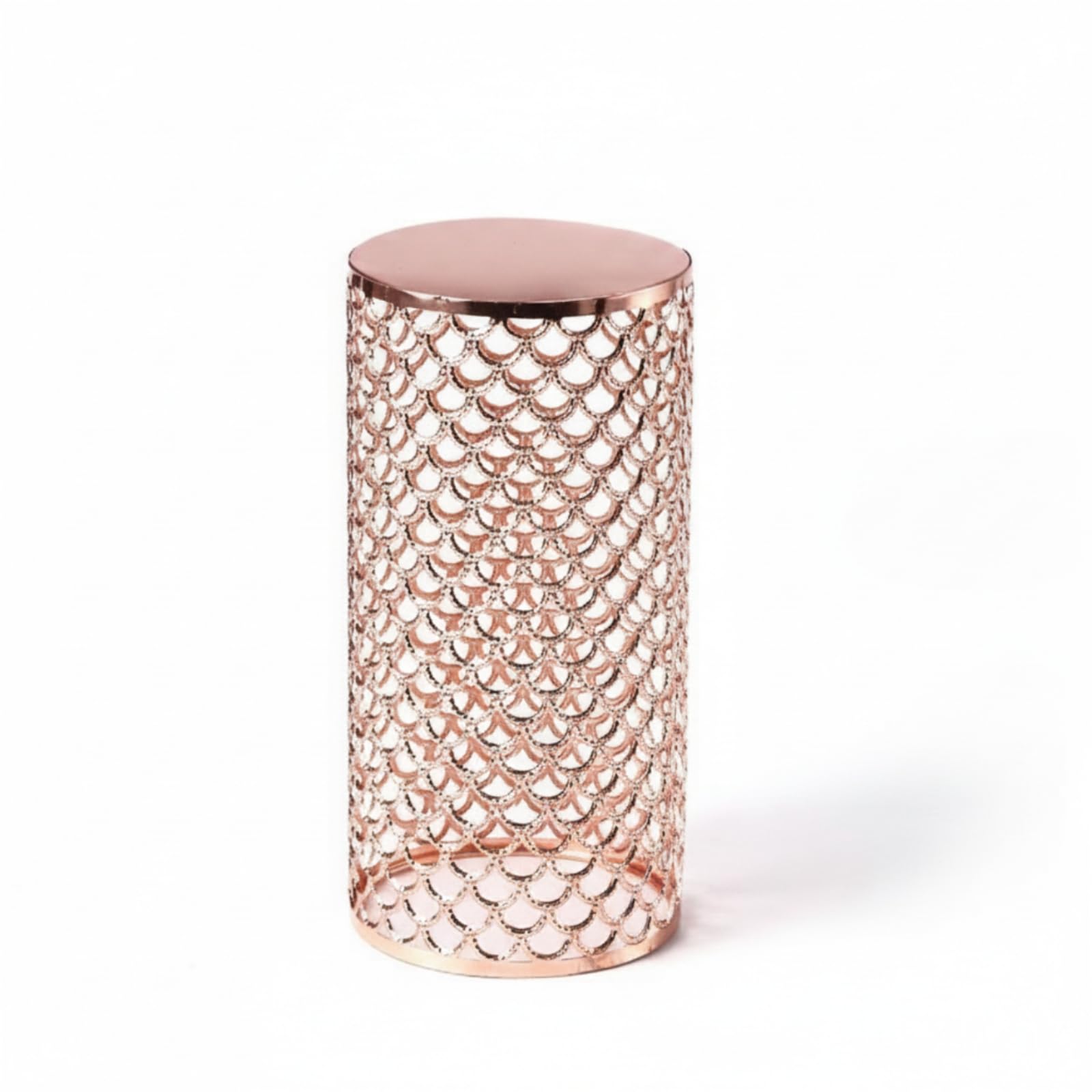 Gralara Présentoir à ssert En Fil Métallique Stable Présentoir En Métal Simple Support Cubique pour Coiffeuse , Or Rose , Grand Rond
