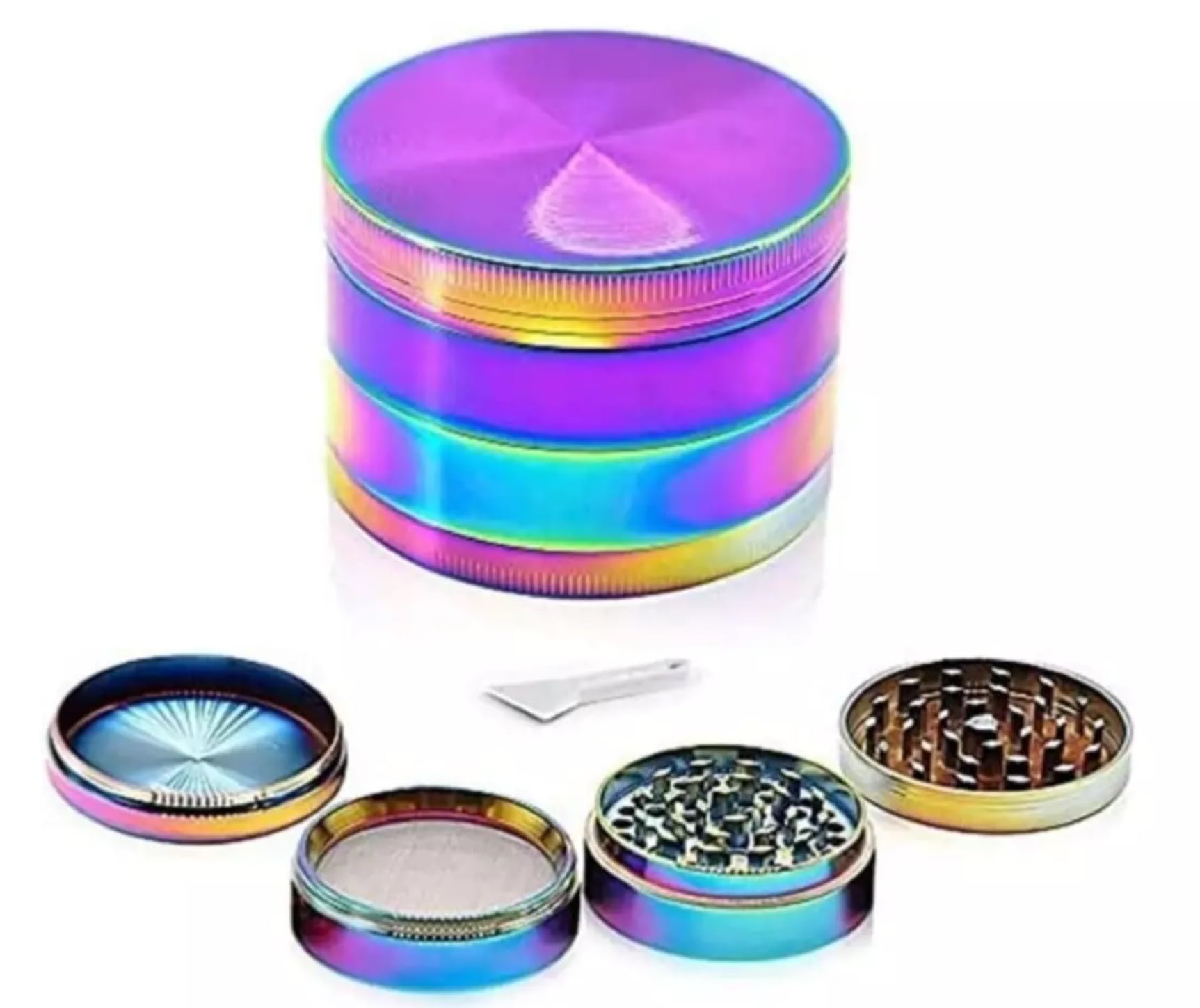 Novaease Rainbow Grinder 4 Part 40mm Herb Grinder, Grinder Zinc Alloy Metal Grinders