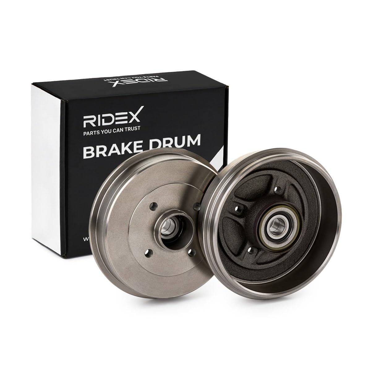 RIDEX 2x Tambour de frein Ø203,3mm, Arrière Compatible avec RENAULT Clio 2 3/5 portes BB, CB, BB0/1/2, CB0/1/2 8200290352 432004255R 432024763R