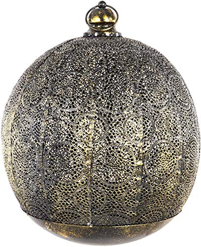habeig Orientalische Laterne #423 aus Metall 39 x 33 cm groß | Arabische Gartenlaterne für draußen, Innen als…