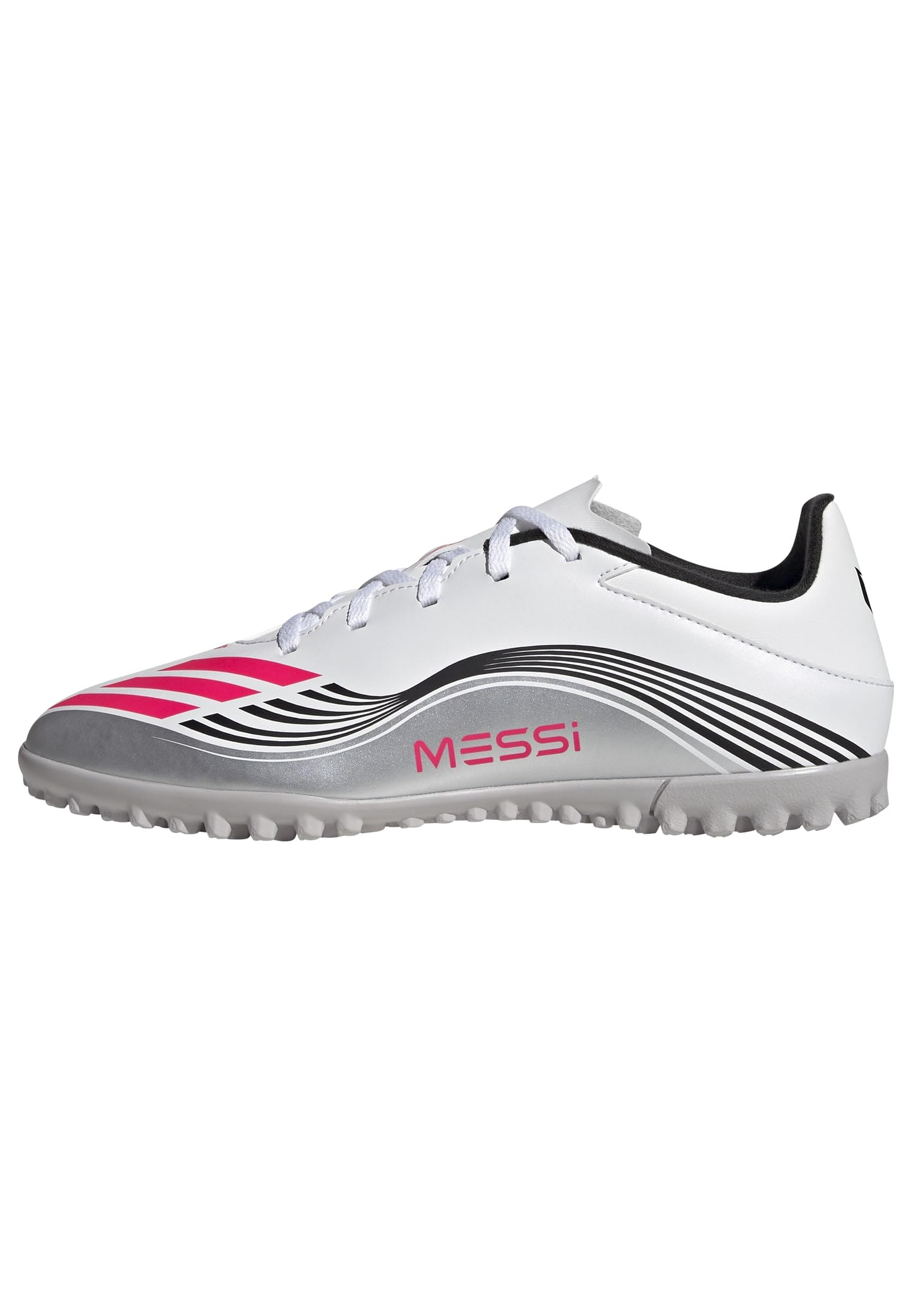 adidas Unisex F50 Messi Club Turf Football Boots, FTWR White/Lucid red/Silver met, 12 UK