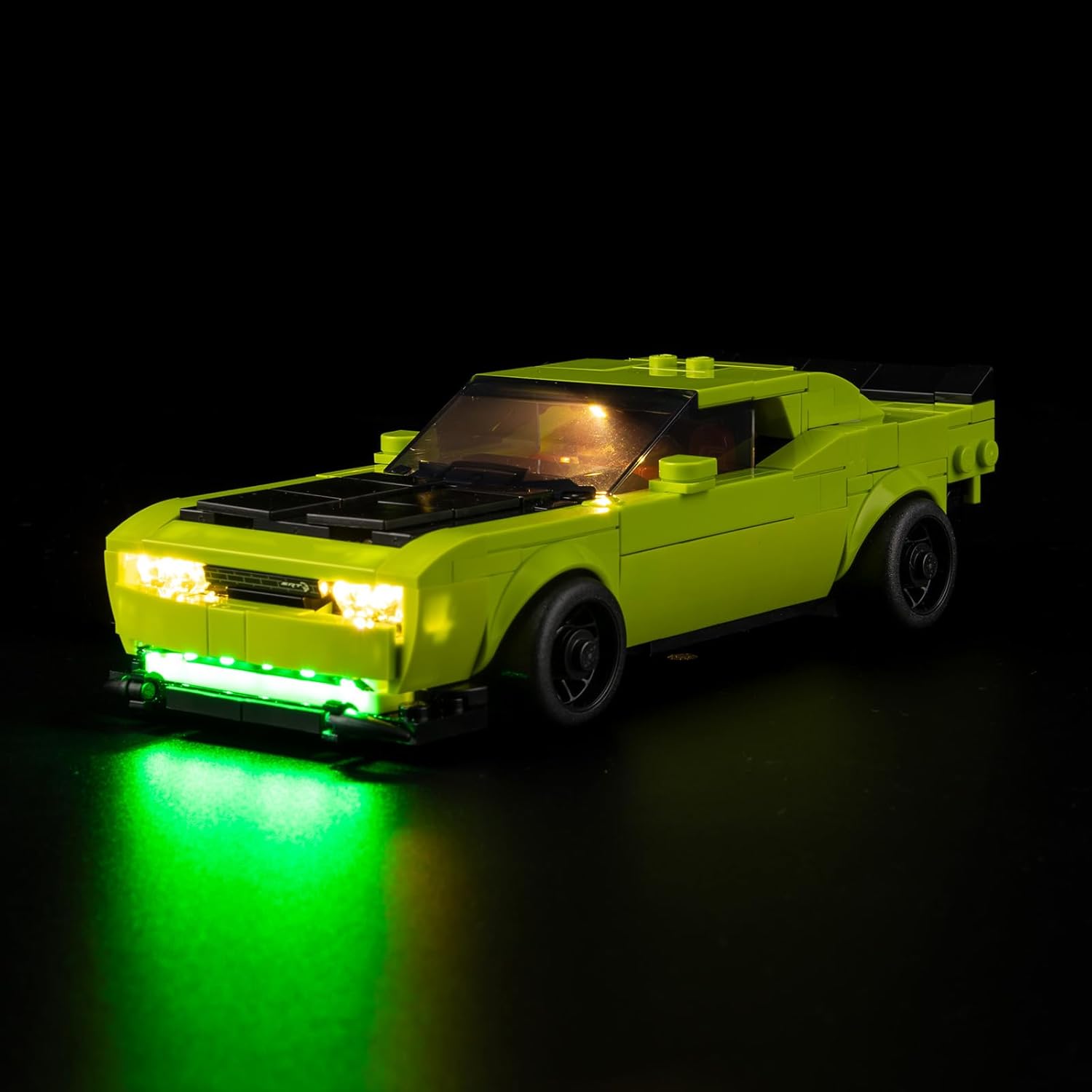 BrickSoul Light Up Kit for Lego 77237 Speed Champions Dodge Challenger SRT Hellcat Sports Car Building Set, Upgrade Cable-Hiding Tech Lighting Accessories, Not Included 77237 Model