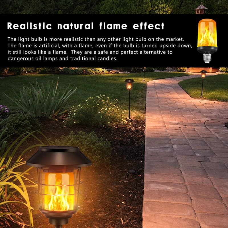 Kopinma E27 Flame Light Bulb, LED Flame Effect Bulb, Flickering Decorative Realistic Fire Lamps - Image 3